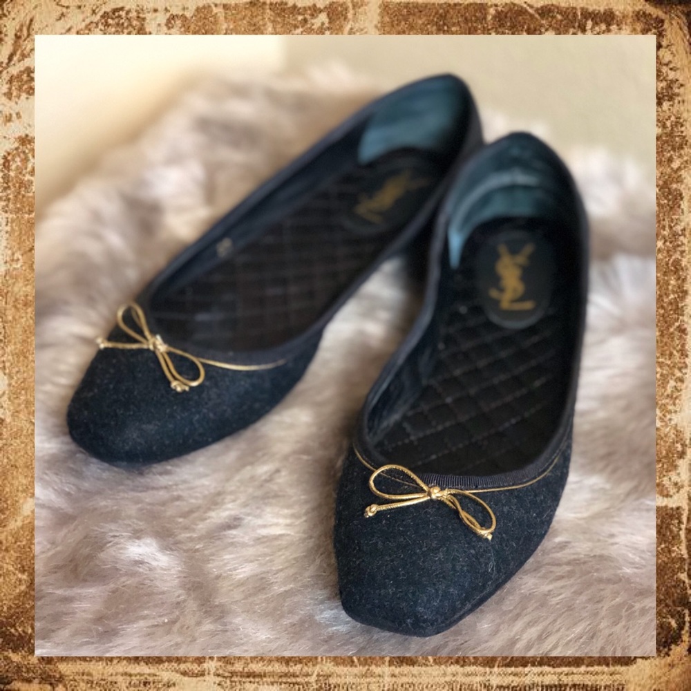 VTG NIB YSL Flannel&Copper Flats Size 38